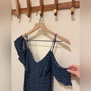 Denim colored convertible style Jumpsuit